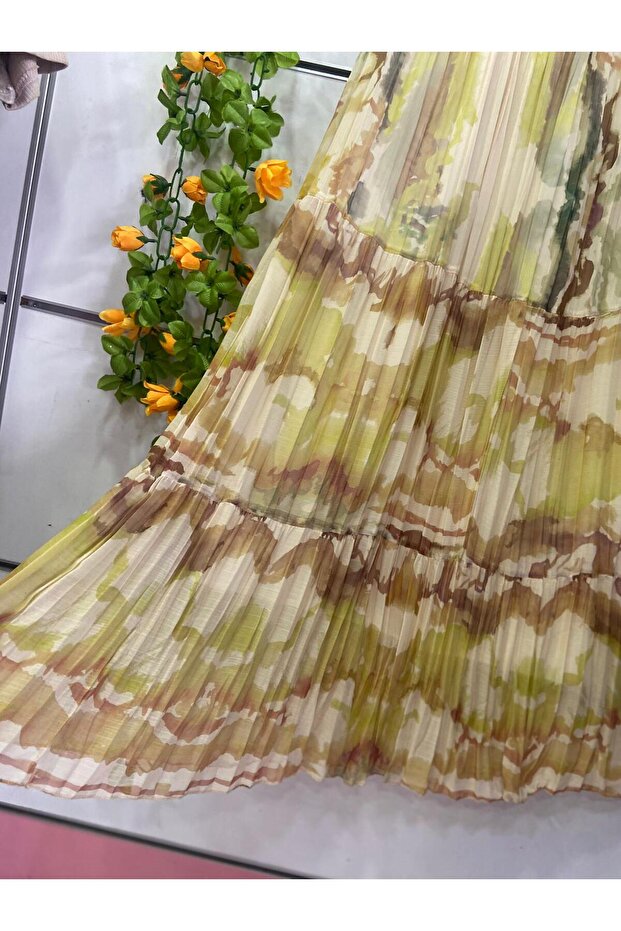 Patterned Chiffon Skirt with Lining, Standard - 3