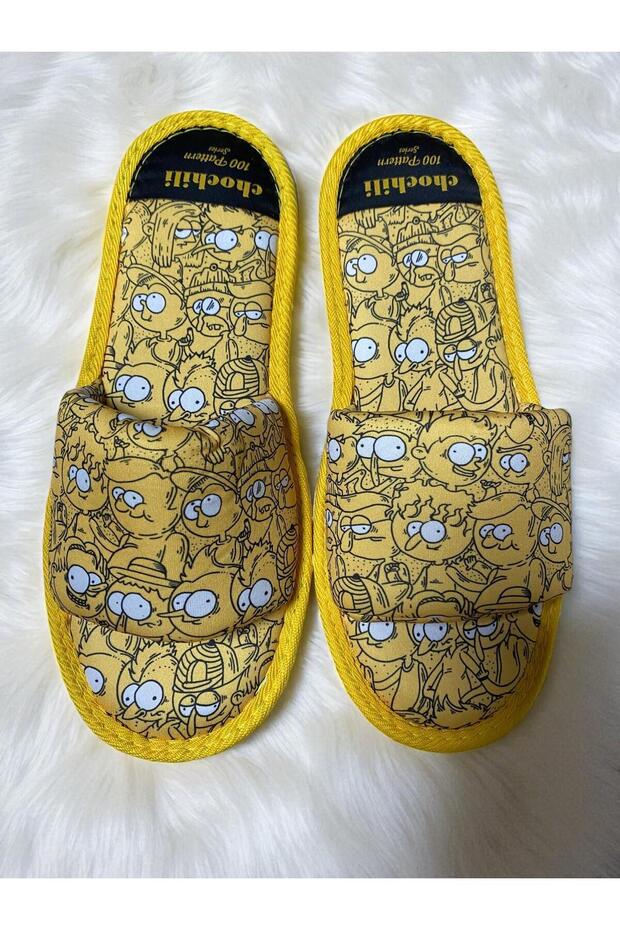 Unisex Cartoon Patterned Open-Front House Slippers