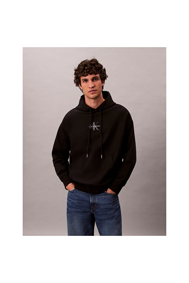 Ck Lv04Rc281G Premium Terry Micro Monologo Hoo Men's Sweatshirts