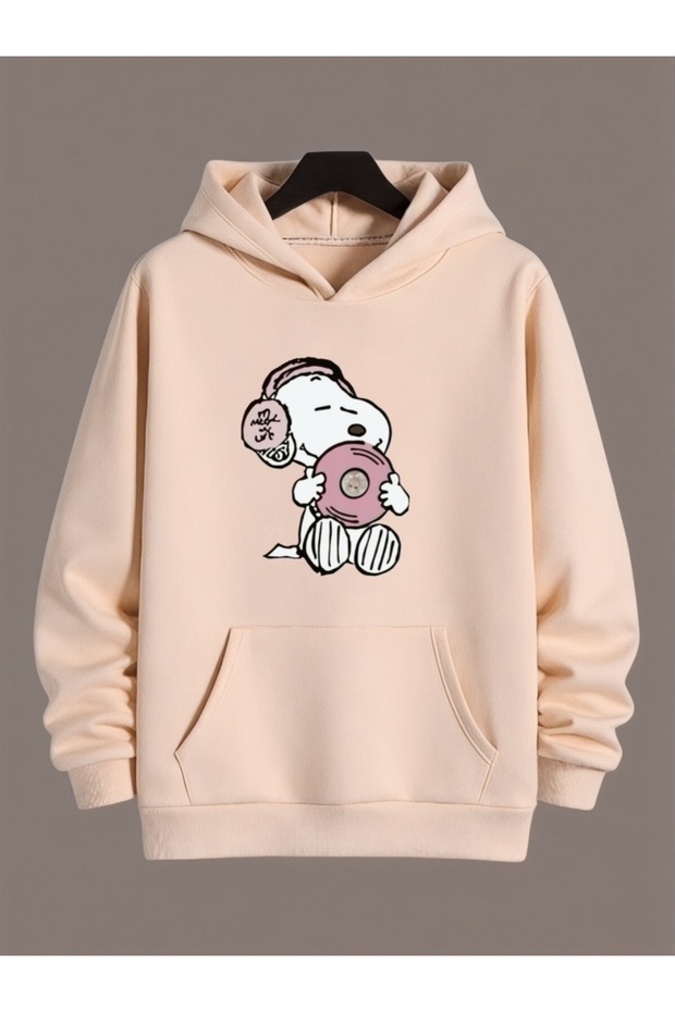 Unisex Snoopy Colorful Custom Printed Cotton Oversize Hooded Sweatshirt