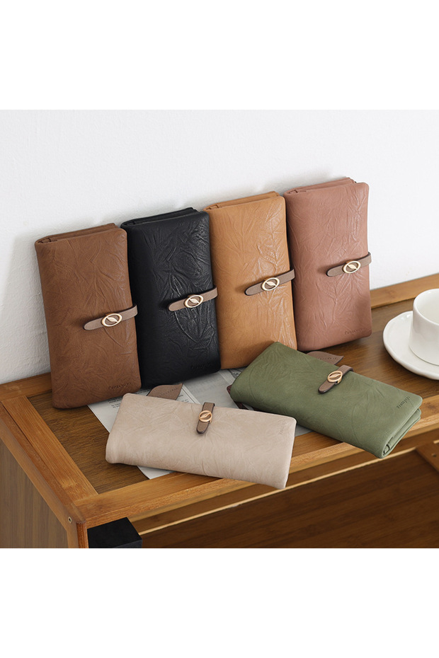 محفظة أنيقة ذات تصميم جديد بنمط أوراق الشجر ذات ملمس ناعم - 3