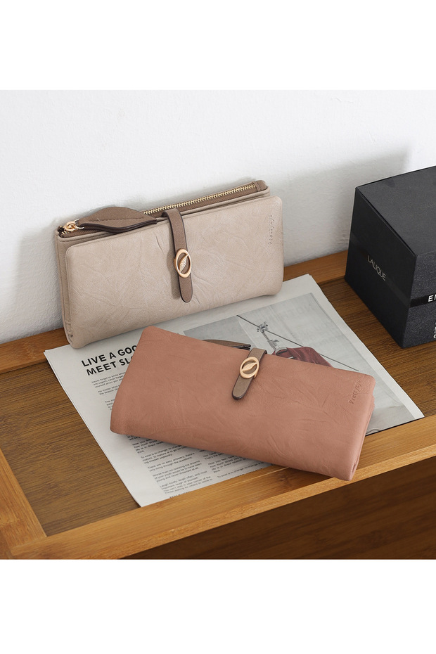 New Design Soft Texture Leaf Pattern Stylish Wallet - 2