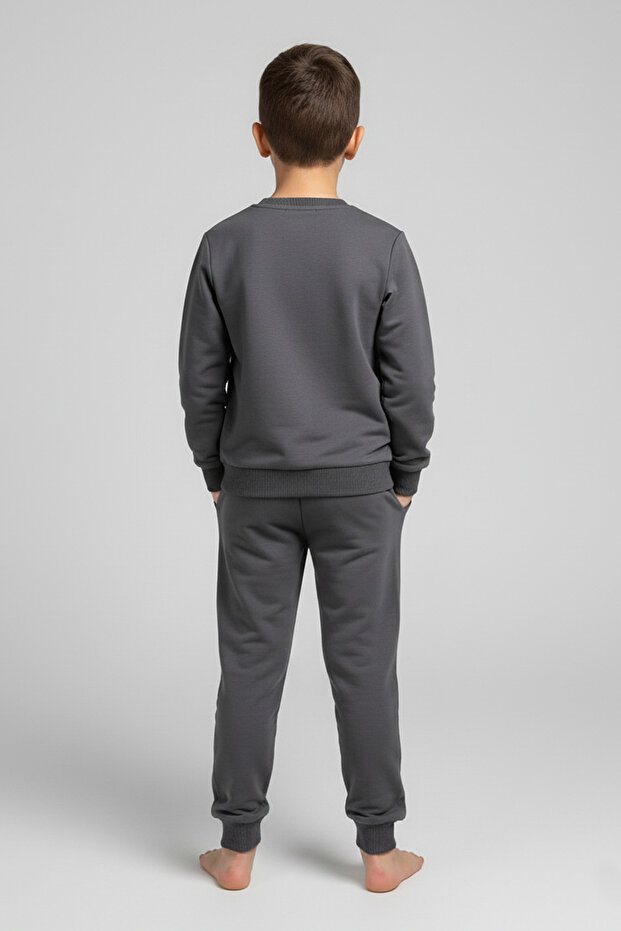 Bisiklet Yaka Erkek Çocuk Eşofman Takımı - 16004 - 4