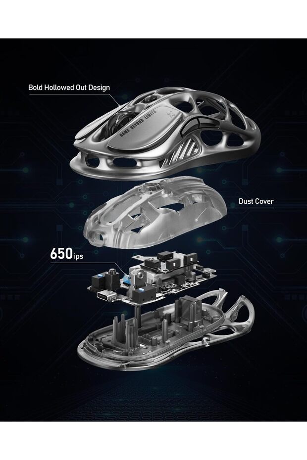 Mercury M2 Gaming Mouse by - Lightweight Design, RGB Modes, Programmable Buttons, Optical - 6