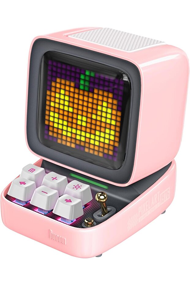 Ditoo Pixel Art Portable Bluetooth Speaker with App Controlled 16X16 LED Front Panel Pink - 1