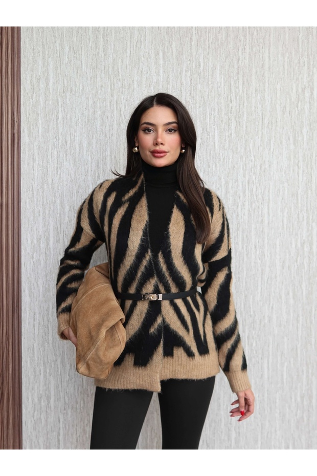 Desenli Önü Açık Hırka - 2