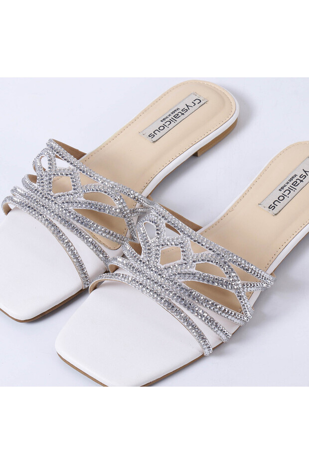 Hemal Handcrafted by Artisans Rhinestone Women Flats Cruelty-Free Comfort Sparkle & Modern Elegance