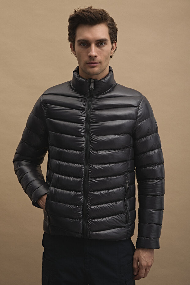 Erkek Basic Şişme Mont Siyah - 4