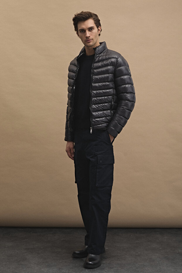 Erkek Basic Şişme Mont Siyah - 1