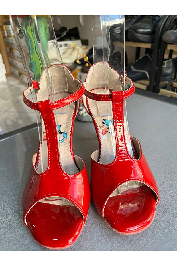 T MODEL KIRMIZI RUGAN 8,5 CM 13 PONT TANGO, DANS VE SALON AYAKKABISI - 4