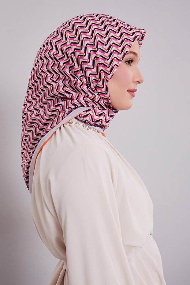 وشاح ناعم بنمط متعرج برتقالي - 2