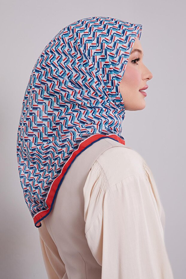 وشاح ناعم بنمط متعرج أحمر - 3