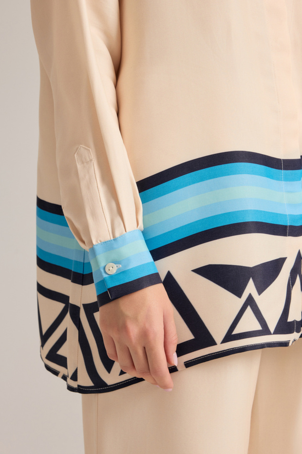 تونيك قطني منقوش بخطوط - 5