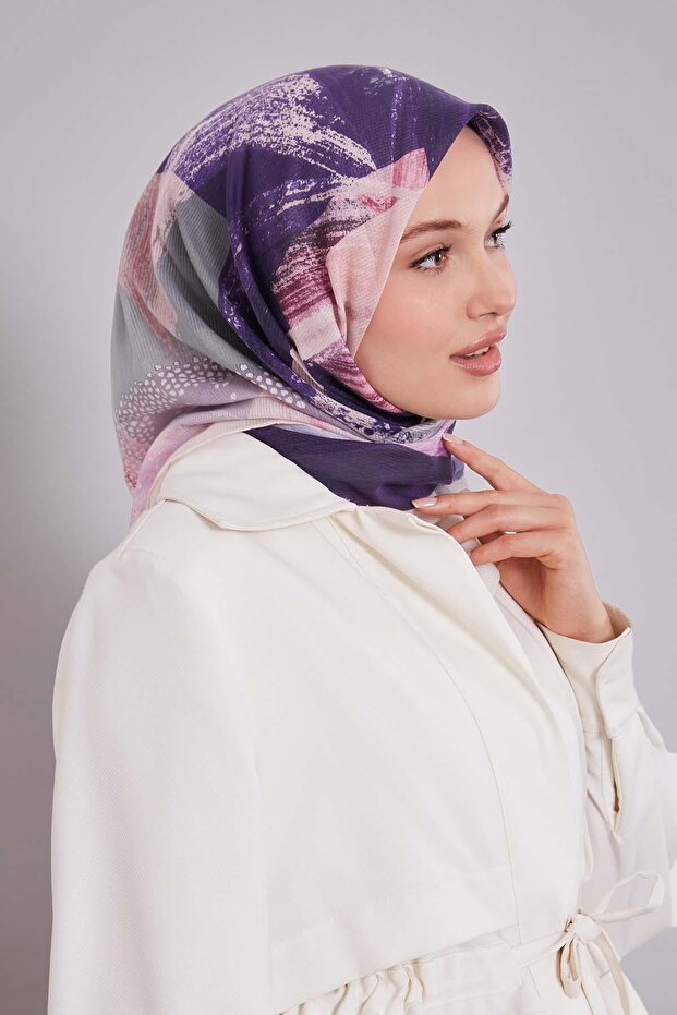 وشاح قطني بنمط فرشاة كريمية - 3