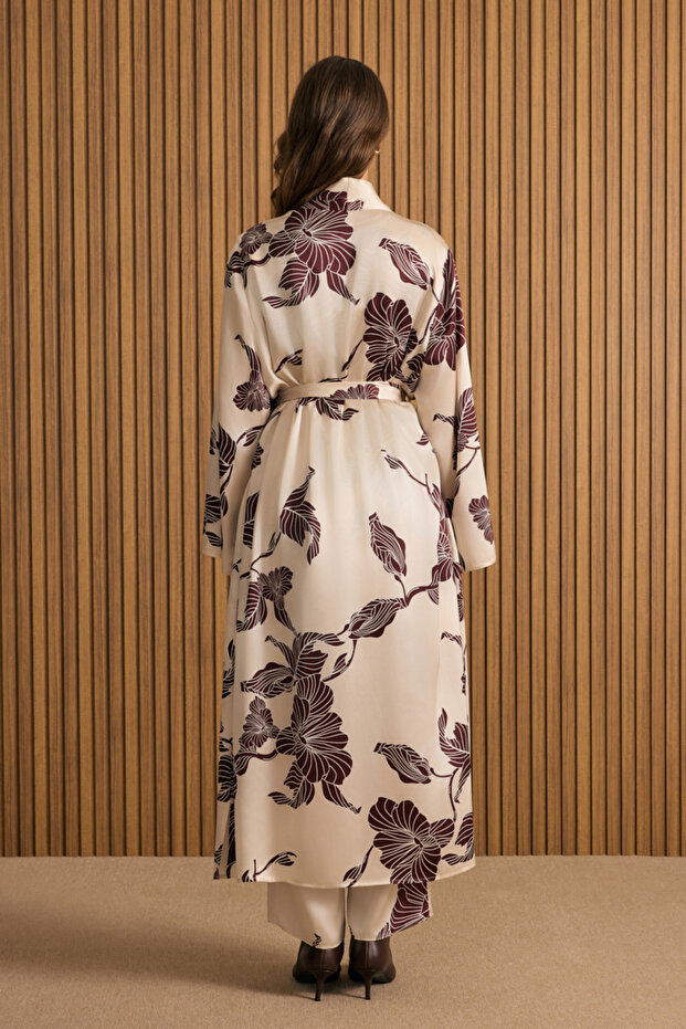 Desenli İpek Kimono - 6
