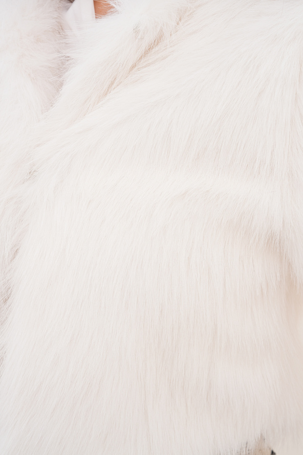 Crop Boy Basic Yaka Tüylü Ceket - 8