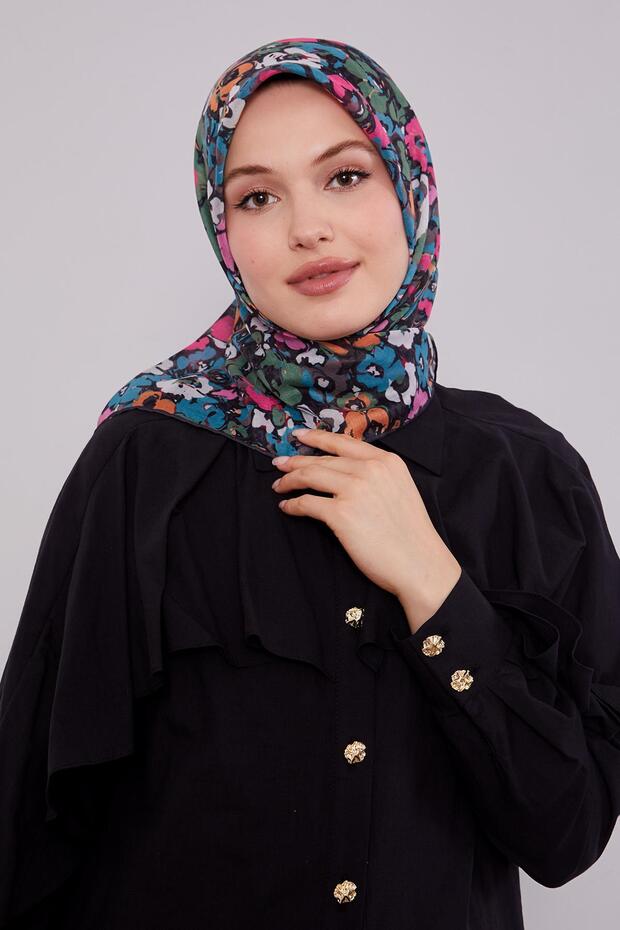 وشاح ناعم بنمط البرسيم الأسود - 3