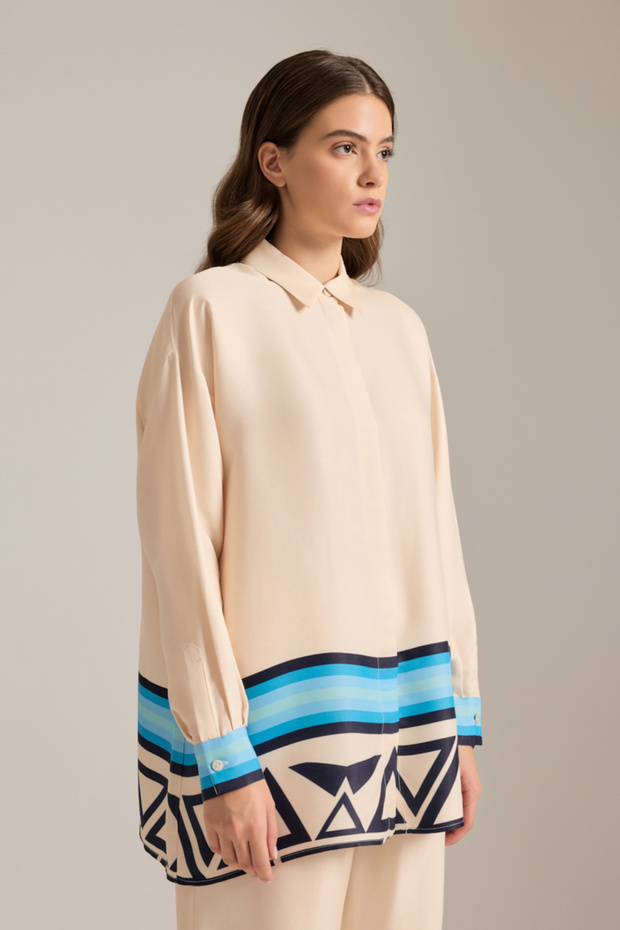 تونيك قطني منقوش بخطوط - 4