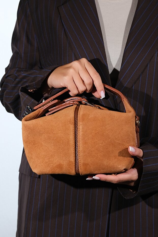 Island Tan Suede Genuine Leather Women's Shoulder Bag