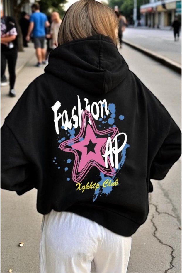 Unisex Fashion Tap Colorful Custom Printed Cotton Oversize Hooded Sweatshirt
