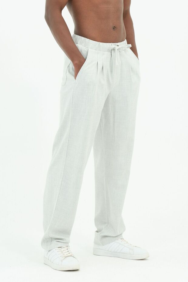 2Xs-10Xl Elastic Waist Loose Fit Sweatpants Ice Gray