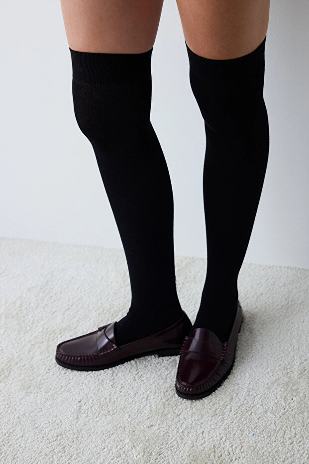70 Den Black Thick Over-The-Knee Women's Socks