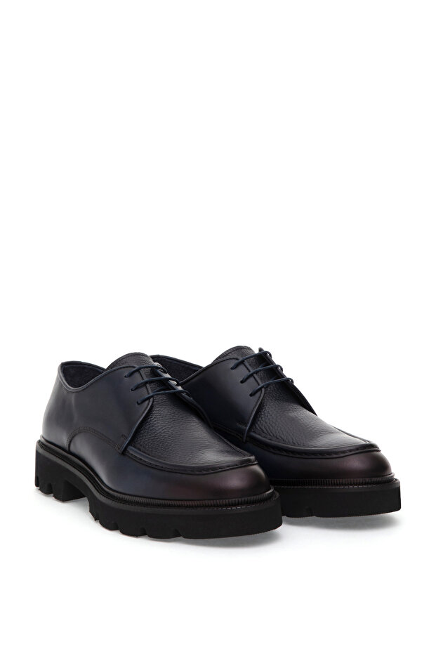 Navy Blue Eva Sole 100% Leather Classic Shoes 50315585-Vr033