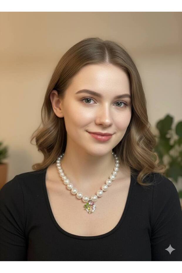 Women's Grace Flower Pearl Spring Necklace