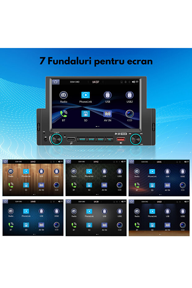 MP5 Player universal Carplay & Android auto 1 Din, MaxTech®, display HD de 6.2 inch, TouchScreen - 11