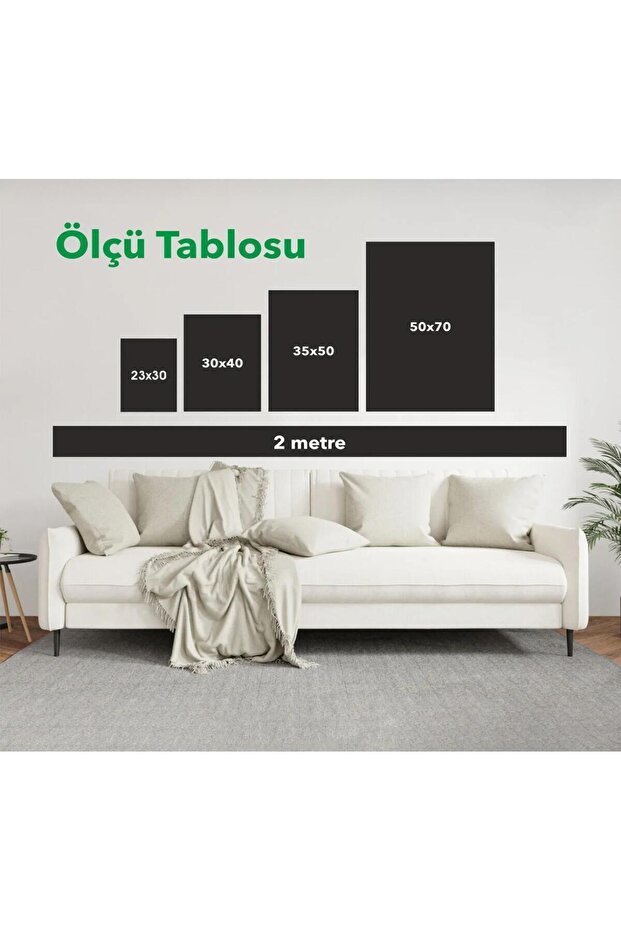 Tek Parça Ahşap Çerçeveli Oturma Odası Salon Mutfak Tablo - 2