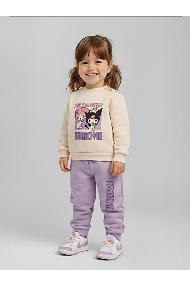 Three-Ply Sharded Combed Cotton Sweatshirt Children's Set