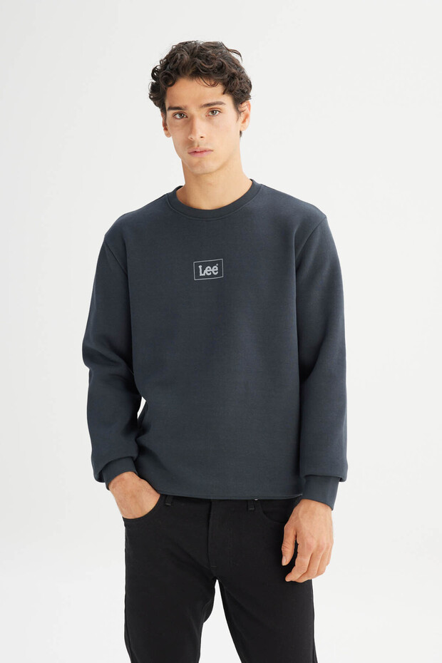 Erkek Mid Logo Sweatshirt Washed Black - 1