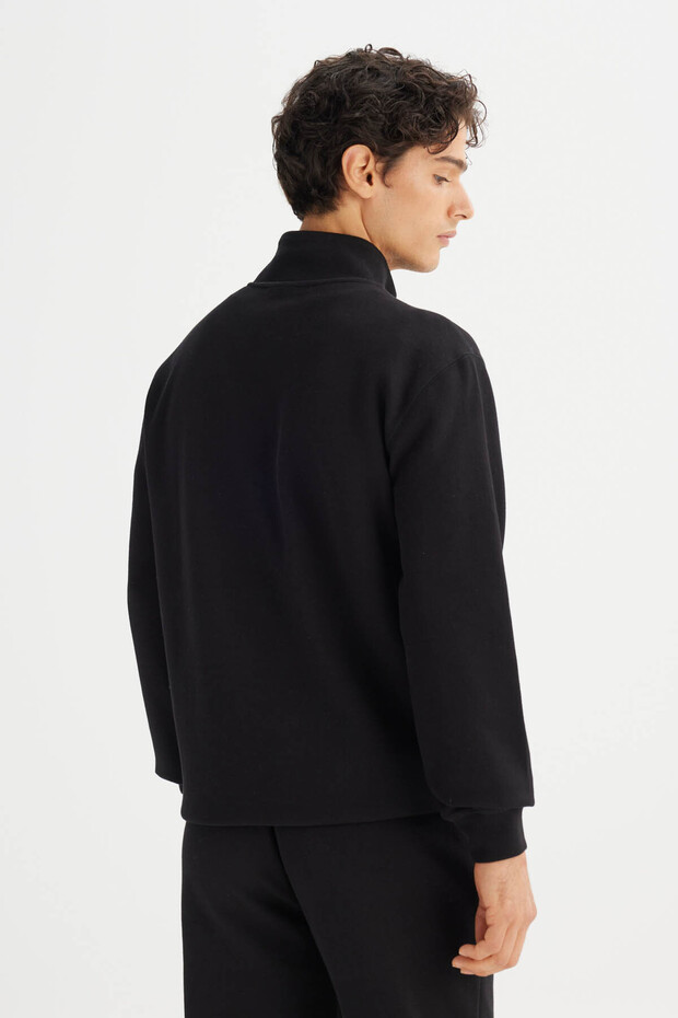 Erkek Pike Interlock Half Zip Sweatshirt Black - 4