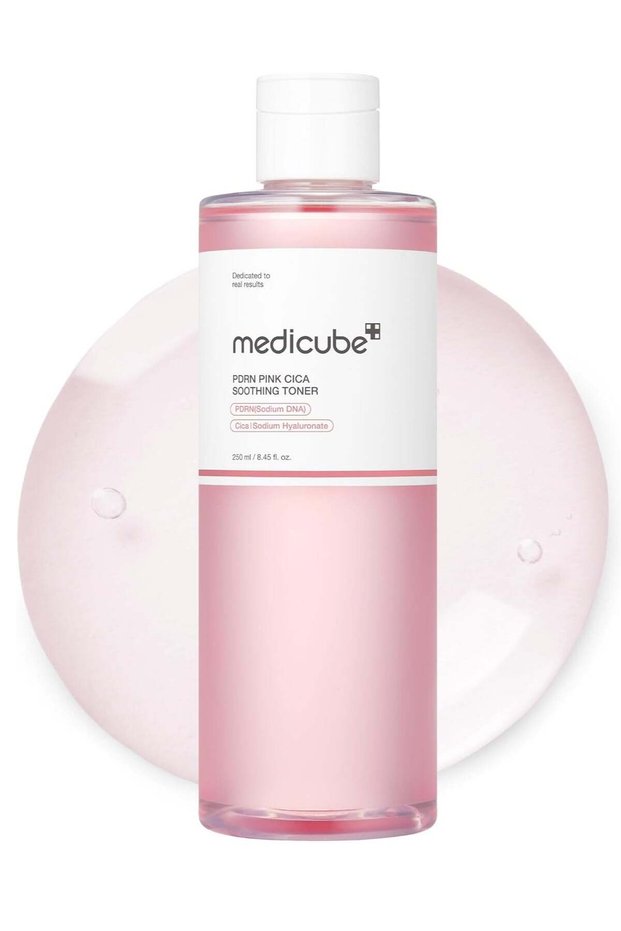 MediCube Salmon DNA PDRN Pink Cica Soothing Toner, Glowing Pink Toner to Enhance, Soothe and Moistur