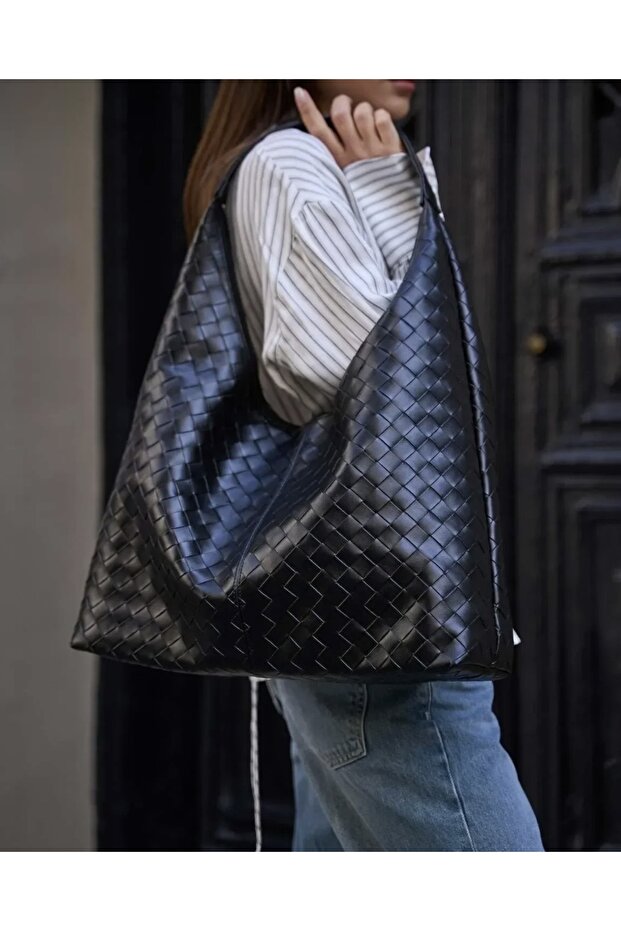 Siyah örgü çanta - 2
