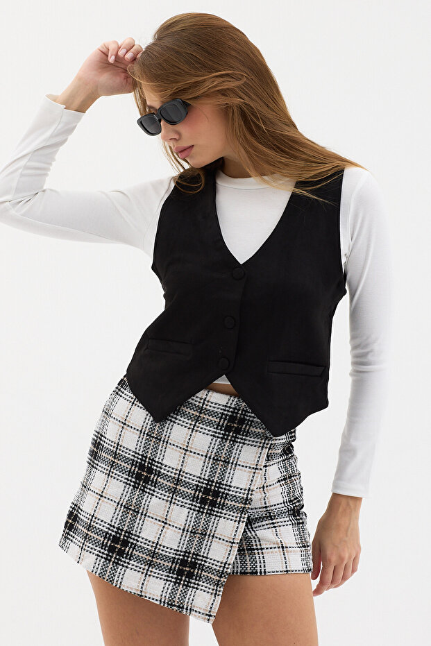 Kadın Suni Süet Yelek - 3