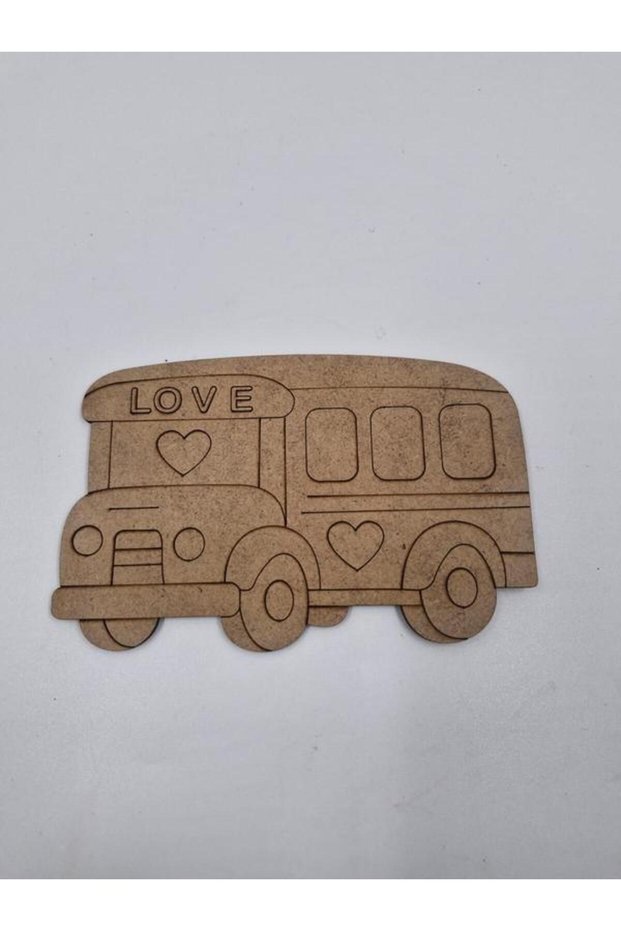 15 Pcs Cute School Bus Wooden Painting School DIY Activity Activity Art 15 cm X 10 cm