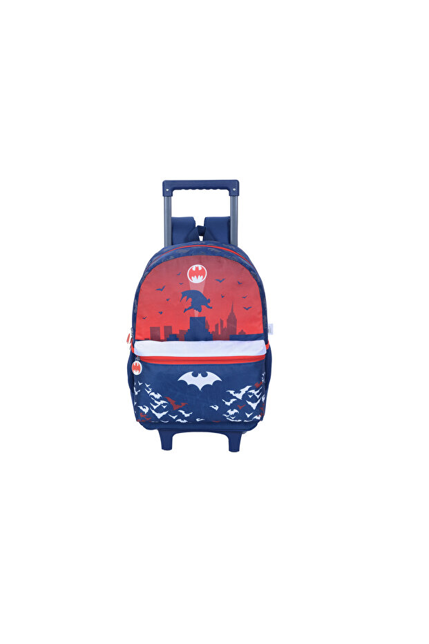 TROLLEY 16" W/ PENCIL CASE Blue&Red Colors Logo Prints