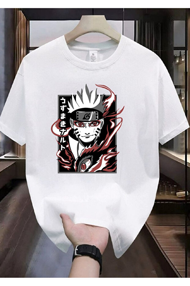 Naruto Printed Unisex T-Shirt White Short Sleeve