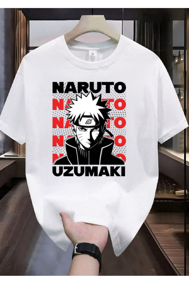 Naruto Printed Unisex T-Shirt White Short Sleeve
