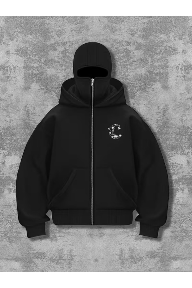 Snow Masked Ninja Unisex Sweatshirt Cardigan 2Strands Thick Fleece