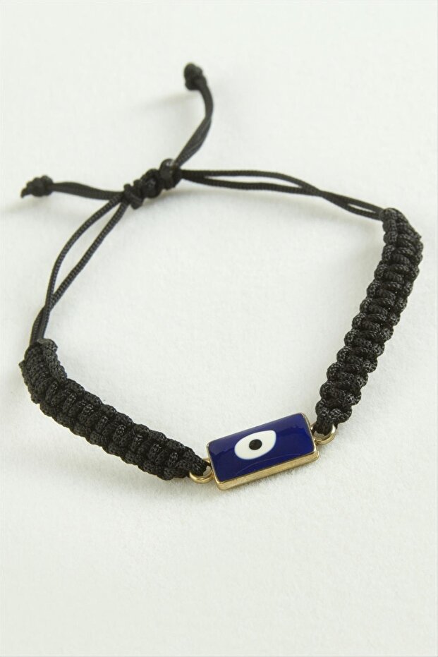 Rectangular Evil Eye Macrame Rope Bracelet Ilkel-Bjt940 - 1