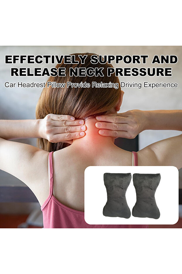 مجموعة من قطعتين من وسائد دعم الرقبة والقطن على شكل عظمة - 4