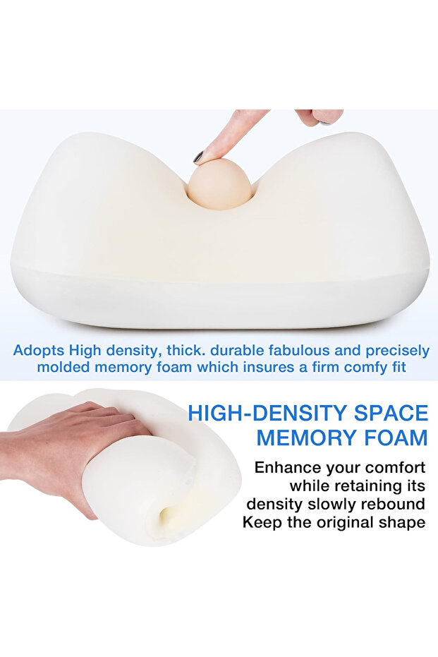 مجموعة من قطعتين من وسائد دعم الرقبة والقطن على شكل عظمة - 5