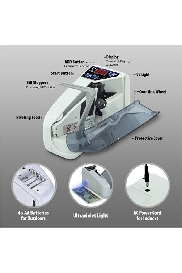Portable LED Display Mini Note Counting Machine - 4