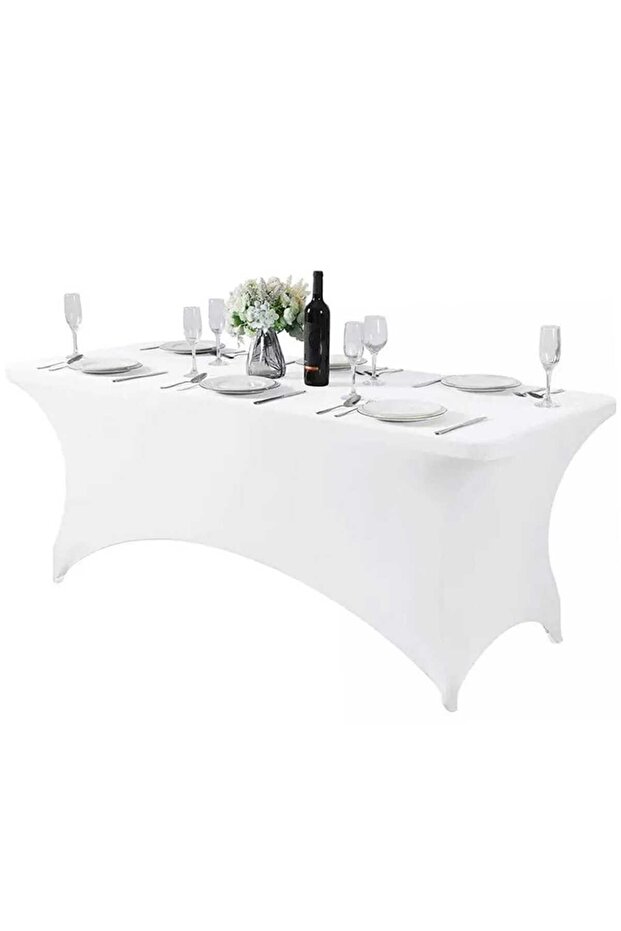 Rectangular Table Cover, Dimensions 152x75 cm, Color White - 2