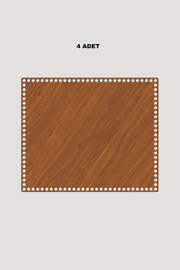 Wooden Rectangular Basket Tray Base 30X35 cm 4 Pieces Walnut 3mm
