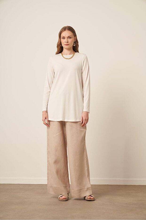 Women's Long Sleeve Underwear Ecru 31086