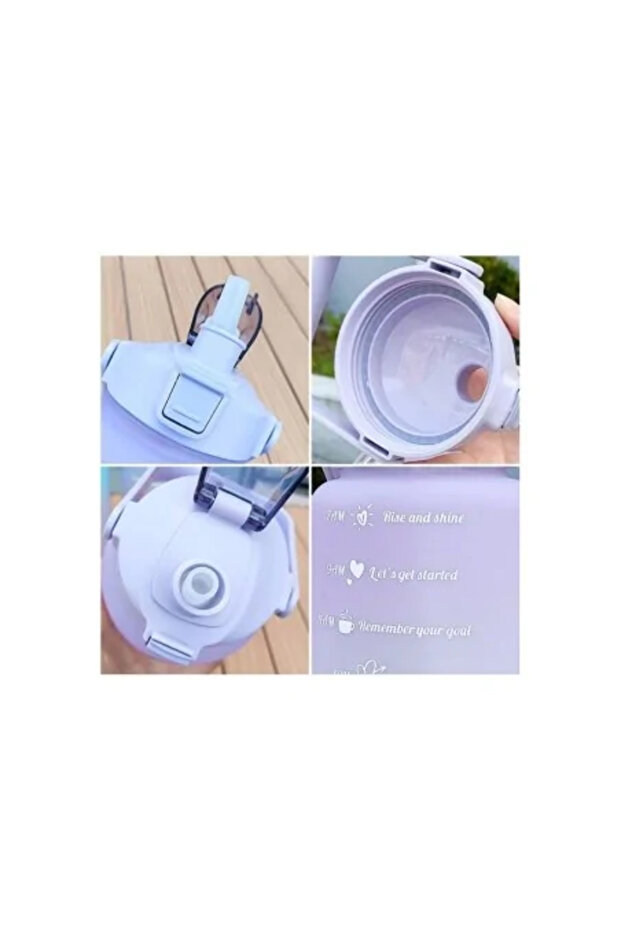 Set 3 Water Bottles, 3 in 1, Modern Design with Time Scale, - 6