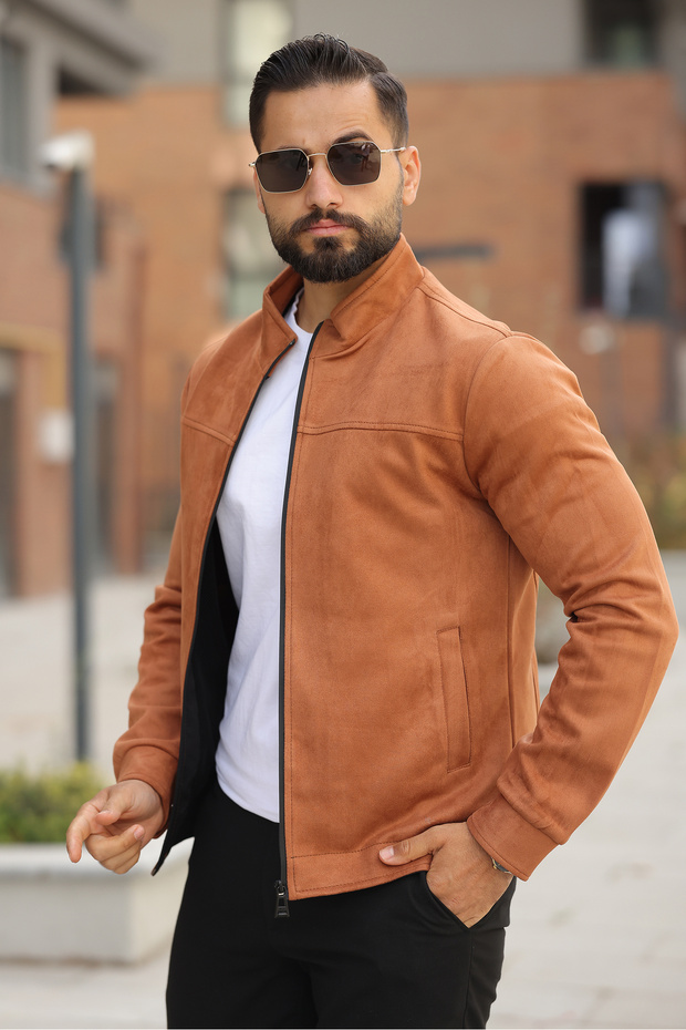 سترة أساسية من جلد الغزال للربيع - تصميم بسيط وأنيق - 2